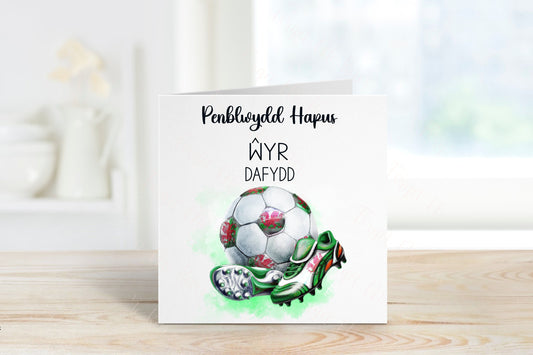 Cerdyn Cymraeg, Penblwydd Hapus Wyr, Welsh Cards, Welsh Birthday For Grandson, Welsh Football Card