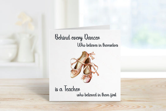 Dance Teacher Card, Thank You Teacher Card, Card For Dance Teacher, Teacher Gift, Ballet Teacher Card