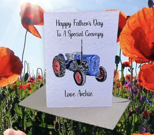 Personalised Grampy Father's Day Card, Plantable Seed Card Gift, Personalised Card For Grampy, Card For Bampy, Personalised Card For Bampi