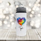 Personalised Rainbow Flag Water Bottle, Pride Rainbow Water Bottle, LGBTQ Pride Rainbow Drinks Bottle