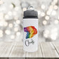 Personalised Rainbow Flag Water Bottle, Pride Rainbow Water Bottle, LGBTQ Pride Rainbow Drinks Bottle