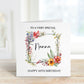 Personalised Nannie Birthday Card, Floral Frame Birthday Card For Her, Any Age Card 30, 40, 50, 60, 70, 80, 90