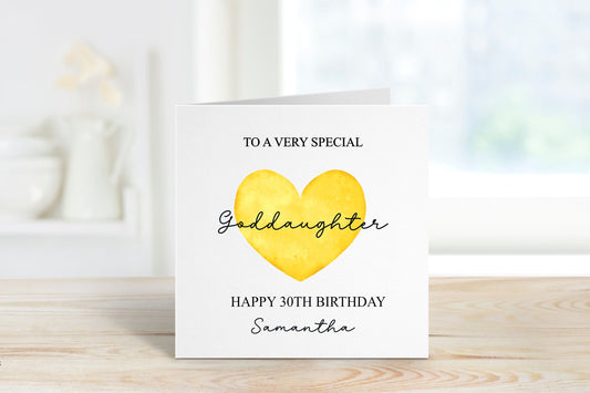 Personalised Goddaughter Birthday Card, Personalised Birthday Card For Her, Any Age Birthday Card, 18, 21, 30, 40