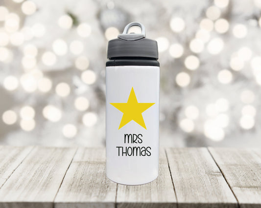 Personalised Teacher Gifts, Personalised Water Bottle, Water Bottle Gift For Teacher, Drinks Bottle,  Star Design Drinks Bottle