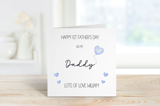 1st Father's Day Card ,1st Father's Day As My Daddy, Daddy, Grampy, Grandad, Dad, Grandpa, Baby First Fathers Day Card