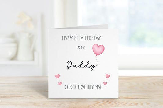 1st Father's Day Card ,1st Father's Day As My Daddy, Daddy, Grampy, Grandad, Dad, Grandpa, Baby First Fathers Day Card