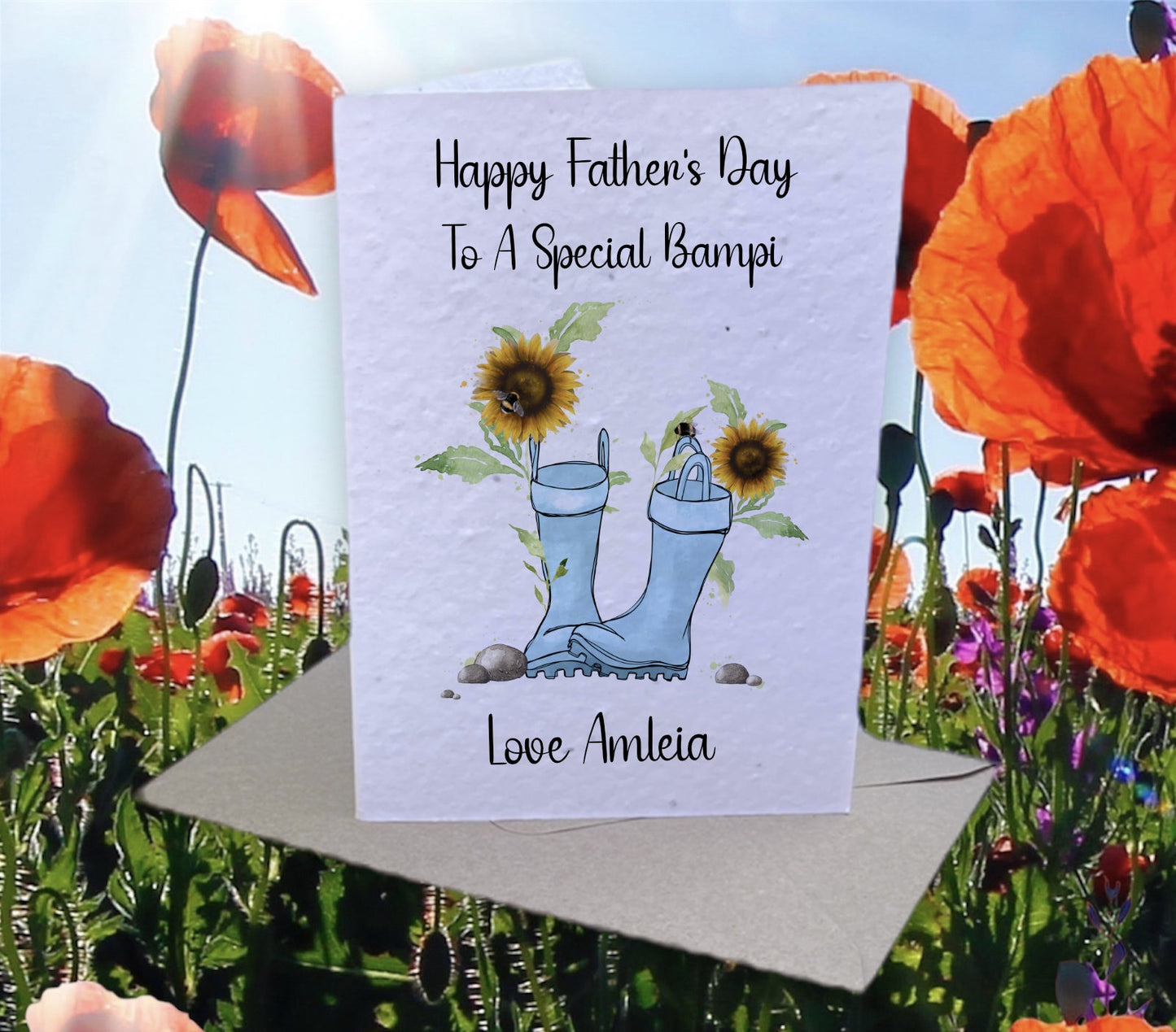 Personalised Father's Day Card, Plantable Seed Card Gift, Personalised Card For Grampy, Card For Bampy, Personalised Card For Bampi