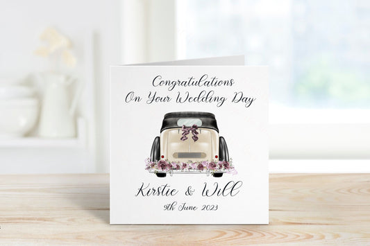 Personalised Wedding Card, Congratulations Wedding Day Card, Mr & Mrs Card, Just Married Card
