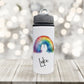 Personalised Rainbow Heart Water Bottle, Pride Rainbow Water Bottle, LGBTQ Pride Rainbow Drinks Bottle