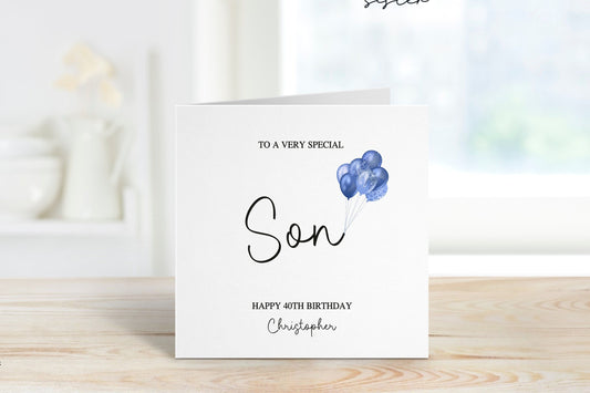 40th Birthday Card For Man, Personalised Son Birthday Card Adult, Birthday Card For Son, Any Age Birthday Card, 18th, 21st, 40th, 50th, 60th