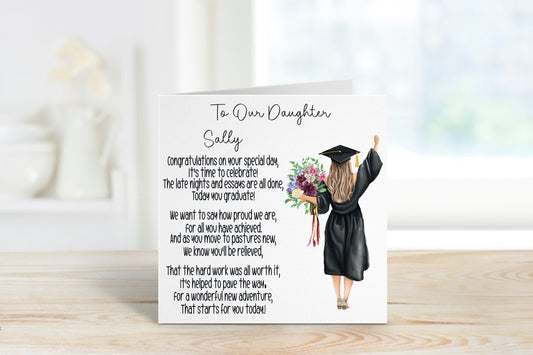 Daughter Graduation Card, Personalised Graduation Card For Her, Graduation Card For Daughter