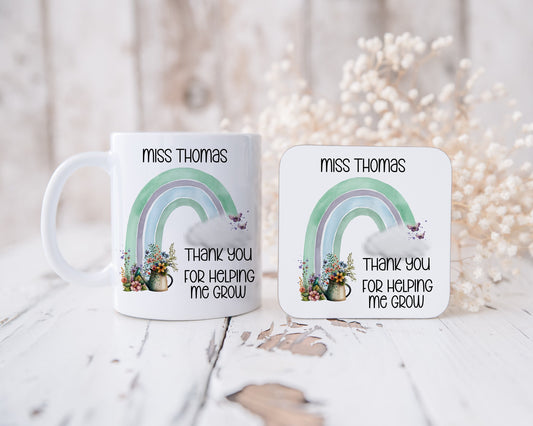 Personalised Teacher Gifts, Personalised Teacher Mug, Gift For Teacher, Thank you Teacher Gift, Rainbow Teacher Gift