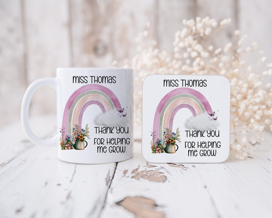 Personalised Teacher Gifts, Personalised Teacher Mug, Gift For Teacher, Thank you Teacher Gift, Rainbow Teacher Gift