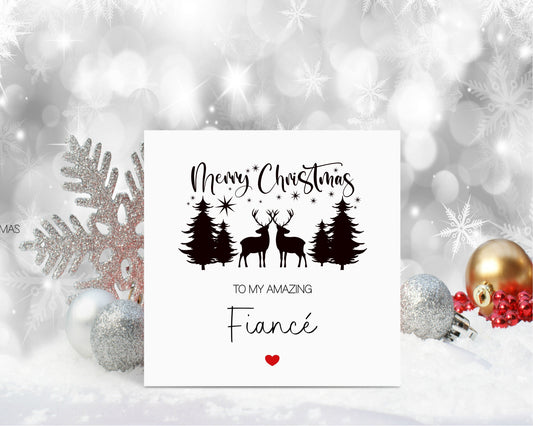 Fiancé Christmas Card, Christmas Card For Fiancé, Personalised Christmas Card, Christmas In July