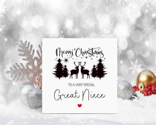 Great Niece Christmas Card, Christmas Card For Great Niece, Personalised Christmas Card, Christmas Scene