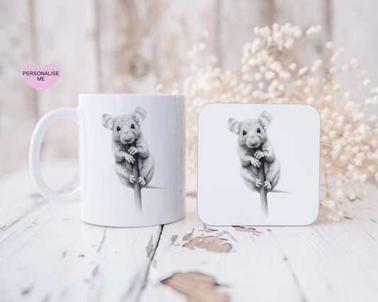 Personalised Rat Mug, Farmyard Animal Gift, Farmyard Gift, Personalised Sketchy Animal Mug Gift, Rat Mug Gift