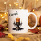 Personalised Vintage Halloween Mug, Halloween Mug, Autumn Mug, Personalised Halloween Mug, Vintage Halloween Candlestick Mug
