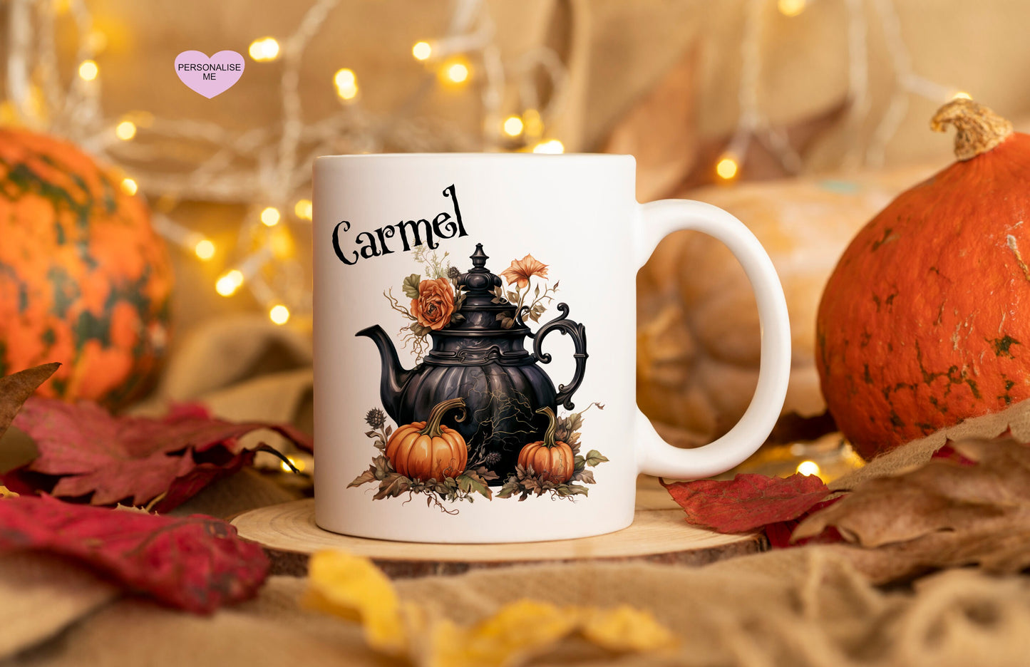 Personalised Vintage Pumpkin Halloween Mug, Halloween Mug, Autumn Mug, Personalised Halloween Mug, Vintage Halloween Mug