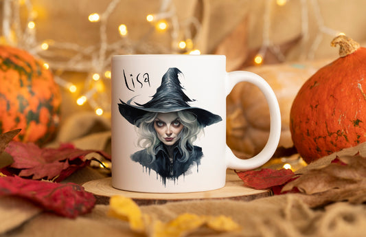 Personalised Vintage Halloween Mug, Halloween Mug, Autumn Mug, Personalised Halloween Mug, Vintage Halloween Witch Mug