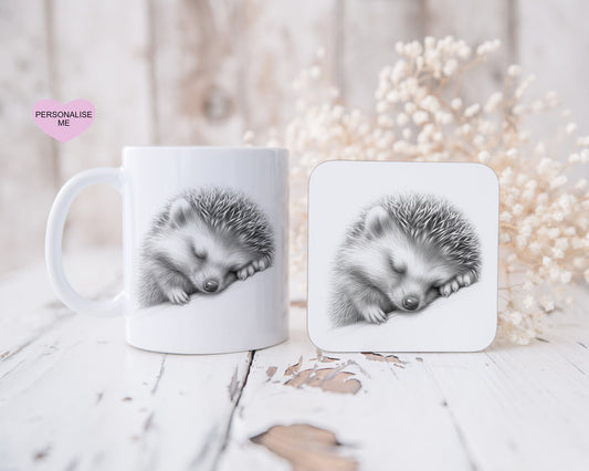 Hedgehog Mug, Hedgehog Gift, Personalised Sketchy Animal Mug Gift, Hedgehog  Mug Gift
