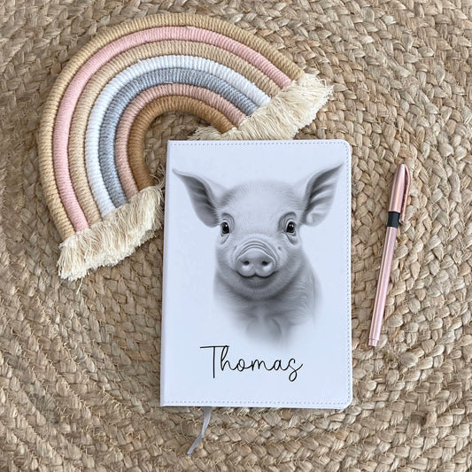 Pig Notebook, Personalised Notebook,  Personalised Gift For Her Or Him, Journal, Pet Notebook,Animal Gift, Xmas Gift
